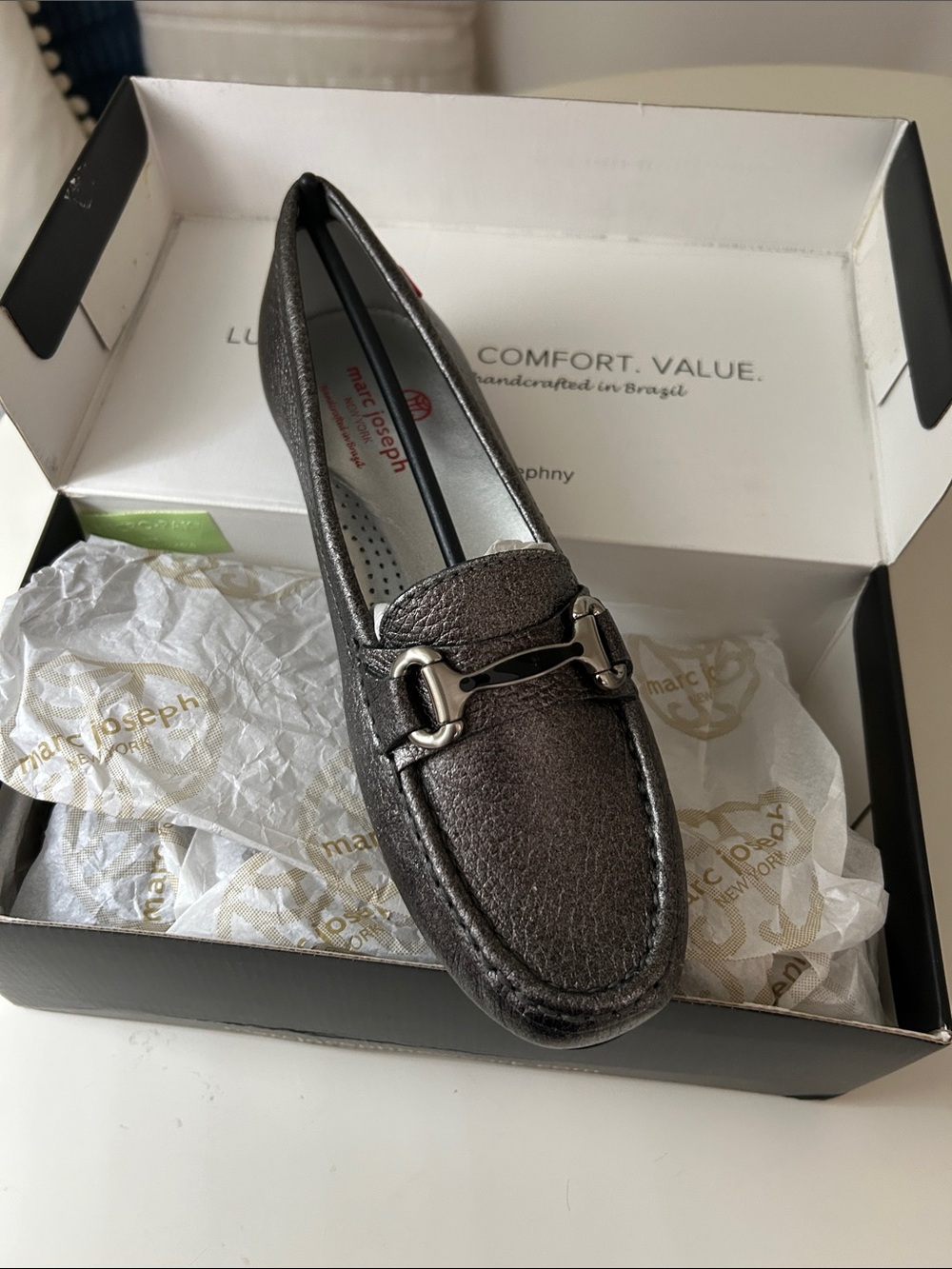 Marc Joseph- Women's gunmetal Grand St. Loafer - NWT